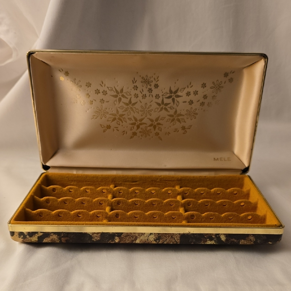 Vintage Mele Jewelry Box with Floral Interior